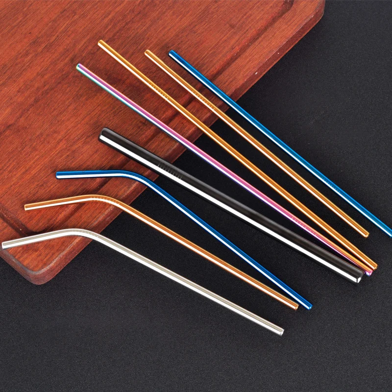 

LHX 4Pcs Reusable Drinking Straw High Quality 304 Stainless Steel Metal Straw with Cleaner Brush for Mugs HP1133 G1