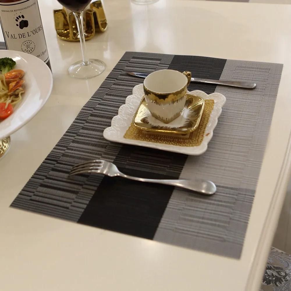 Table Mat Anti-slip Insulation Western Food Mat Stripe High-density Striped Woven Double-sided Western Food Mat Insulation