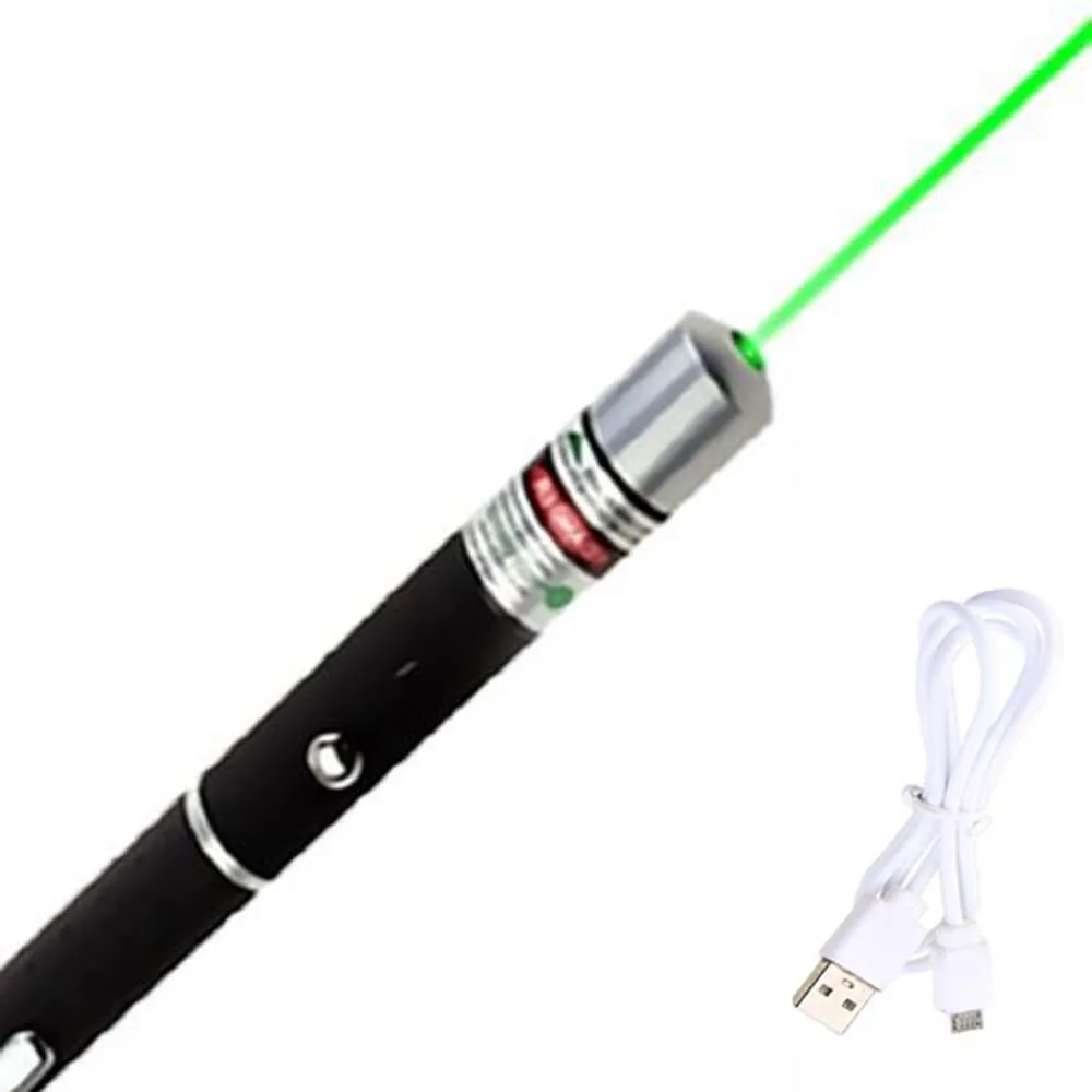 USB Зеленая лазерная указка встроенный аккумулятор высокий мощный красный лазерный прицел 10000 м 5 мВт Регулируемый фокус Lazer pen