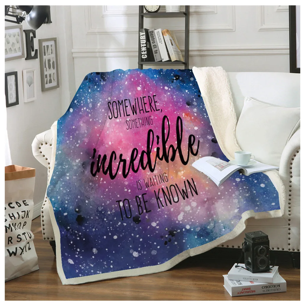 

New Style Air Conditioner Woollen Blanket Blanket Thick Double Layer Plush 3D Digital Printing Blanket Star Series