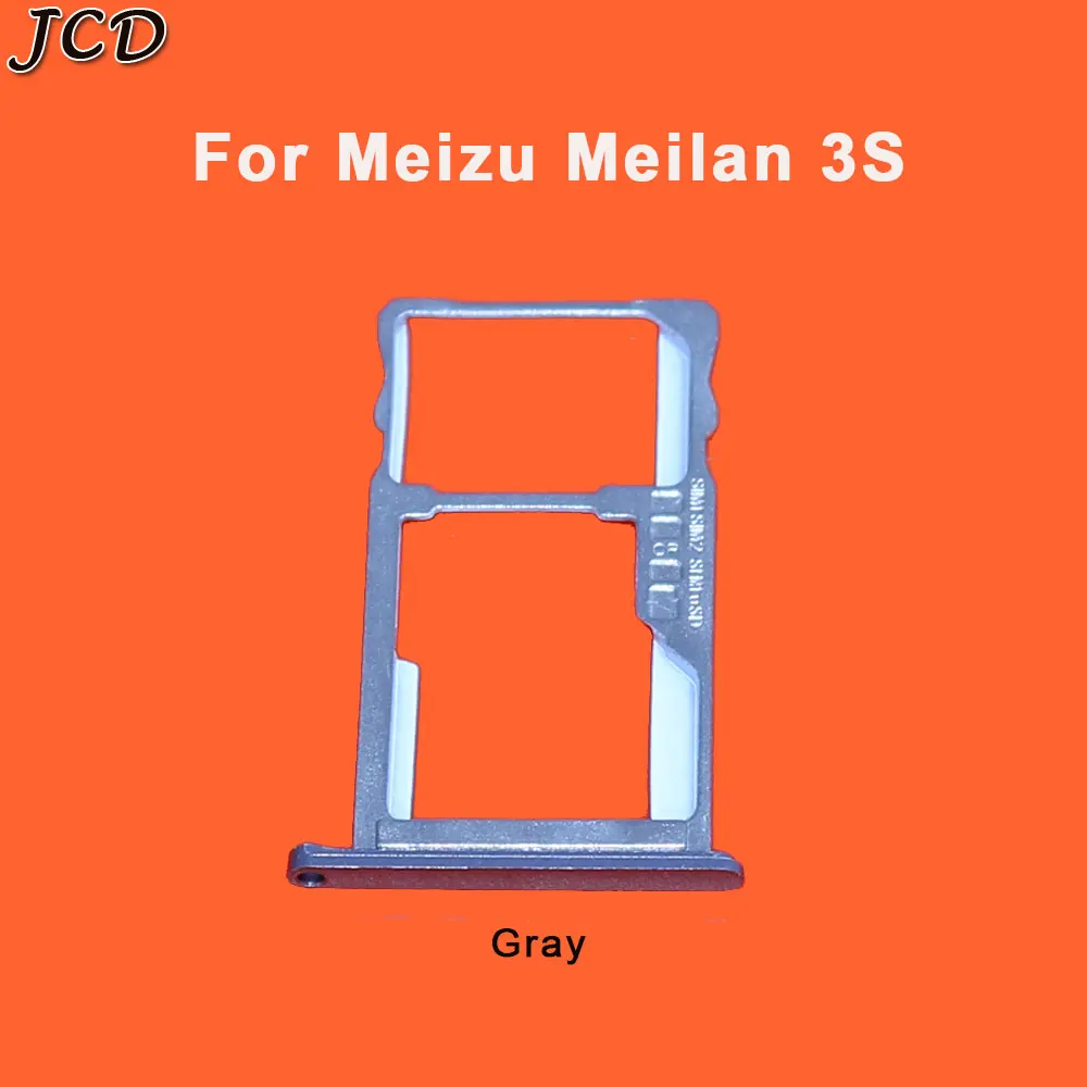 For 3S-Gray JCD держатель лотка для sim-карты Micro SD слот для карты адаптер для Meizu meilan 5S 3S Запасные части для телефона - Color: For 3S-Gray