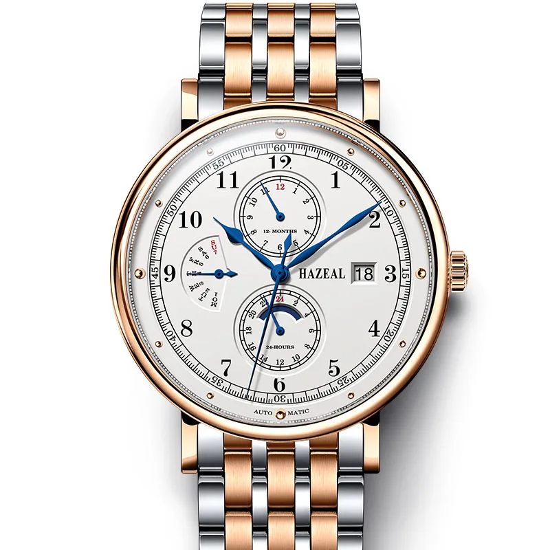 Часы для мужчин мужские автоматические наручные часы HAZEAL человек Элитная одежда