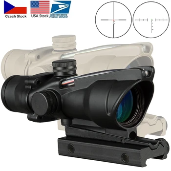 

Acog 4X32 Yacht Riflescope Real Fiber Optics Grenne Red Dot Lighted Chevron Geats Tactical Optical Vision
