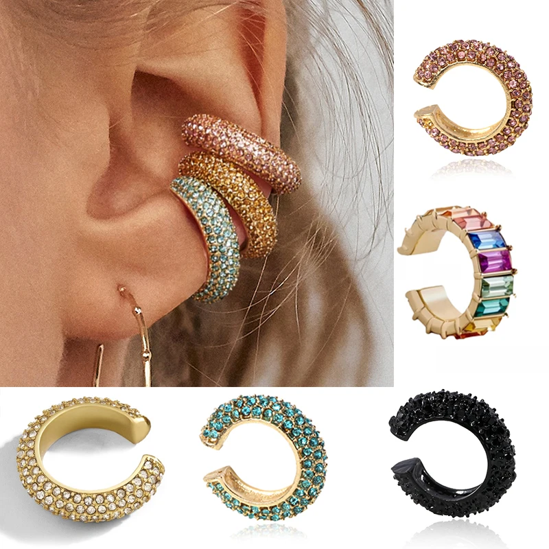 Clips de arcoíris para orejas, sin Piercing, sin orificio de oreja, Piercing falso, pendiente de oreja, pendientes de Clip