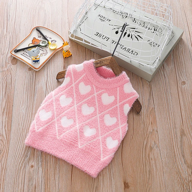 Pull En Coton Pour Bebe Garcon Et Fille Pull Sans Manches Imprime Cœur Automne Hiver 12 Mois 4 Ans Gw1 Aliexpress