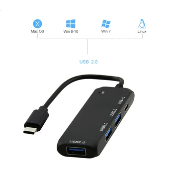 

CHYI 4 Port Usb-c Usb Type C 3.1 Hubs 2.0 Multi Ports Portable Hab Usb Splitter Mini Smartphone Accossories For Computer Macbook