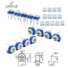 Обрезка потенциометра RM-065 верхняя Регулировка 100ohm-1Mohm RM065 переменные резисторы Ассорти комплект 13 Тип* 10 шт = 130 шт