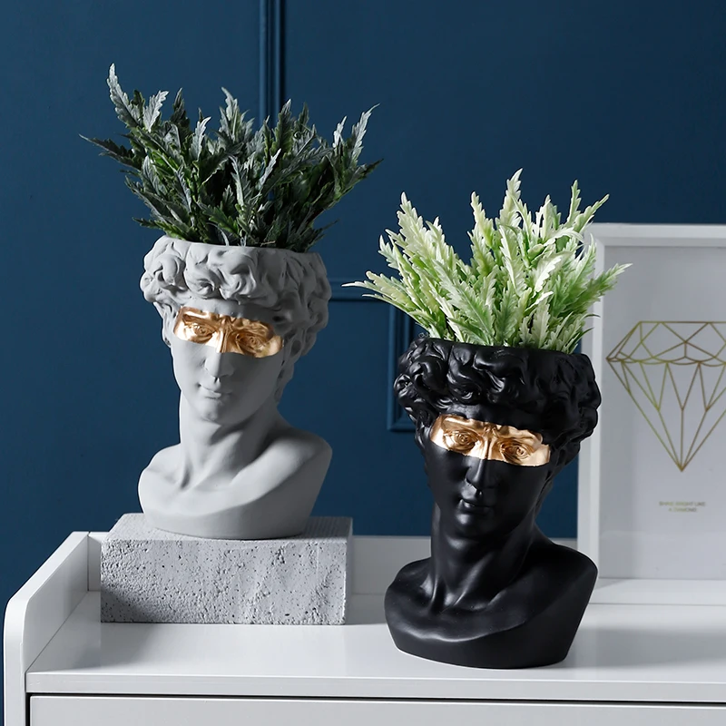 Flower Pot David Statues Home Decoartion Planter Garden Resin Vase Decor for Succulents Figurines | Дом и сад