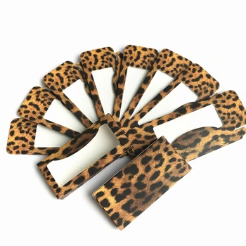 

Leopard NEW 50pcs Empty Eyelashes Packaging Soft Paper Lash Box Marble Design for 25MM Strip Lashes 3D Mink Lashes makeup