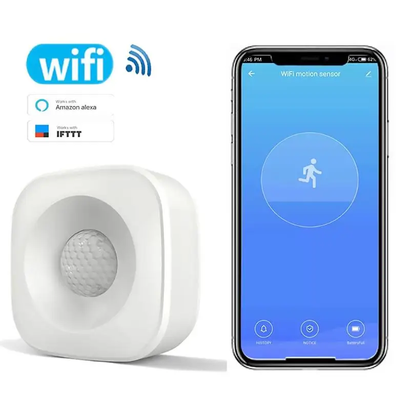 

WIFI PIR Motion Sensor Wireless Passive Infrared Detector Home Security System Burglar Alarm Sensor Tuya APP Control Smart Home