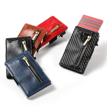 

1 Piece Pu Leather Aluminum New Style Credit Card Holder Anti-theft RFID Card Holder High Quality Card Wallet Pop Up Cards Case