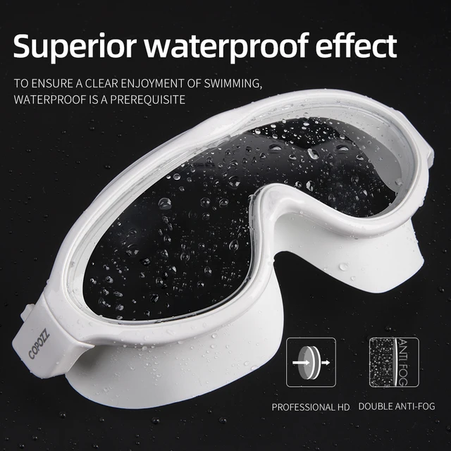 COPOZZ Professional Waterproof Soft Silicone Glasses Swim Eyewear Anti Fog UV Adult One piece Swimming