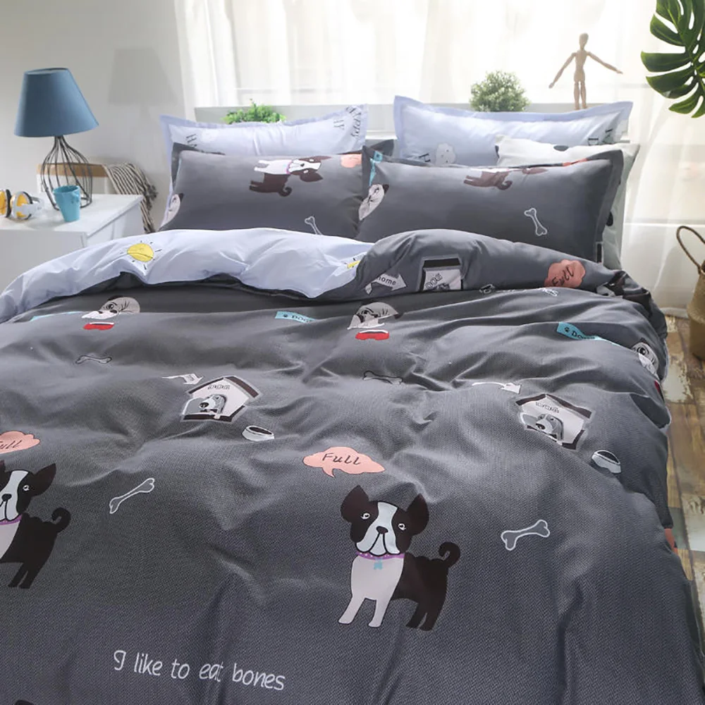 Thumbedding Pink Panther Bedding Set Cartoon Fashionable Girls Duvet Cover Queen King Full Twin Single Unique Design Bed Set - Цвет: Silver Bedding Set