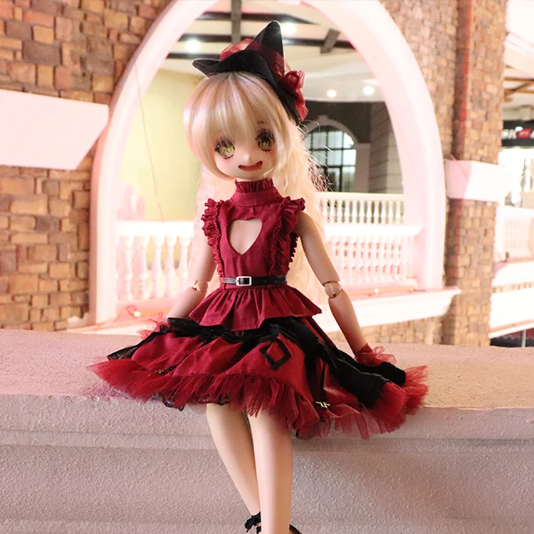 Мини-платье для куклы 1/4 1/6 BJD SD, Одежда для куклы, рождественское платье для 1/4, тонкая Одежда для куклы bjd