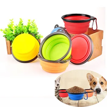 

Silicone Cat Dog Bowl Outfit Folding Portable Travel Bowl For Dog Feeder Utensils Small Mudium Dog Bowls Pet Supplies