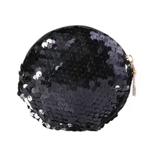 Новейший Модный Цветной яркий блестящий двойной цветной кошелек для монет женский кошелек для мелочи круглый клатч для девочек отличное качество