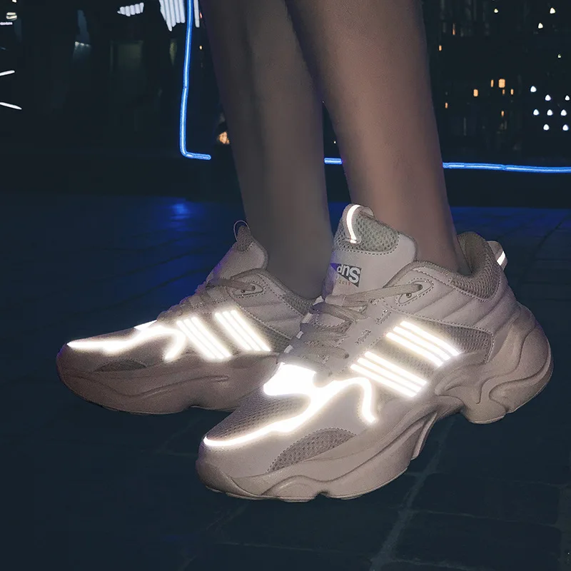 

2019 Summer Online Celebrity-Reflective Trendy Shoes Punched Sheet MEN'S SHOES Old Man Shoes Korean-style Trend Versatile Extra