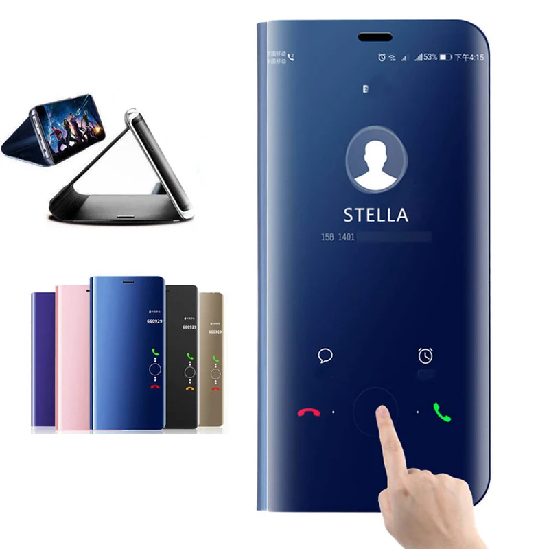 

Smart Mirror View Flip Case For Huawei Honor 10 20 Lite Pro 8X 8A 8C 8S Play View 9 Y5 Y6 Y7 Y9 Prime P Smart 2019 Z Phone Cover