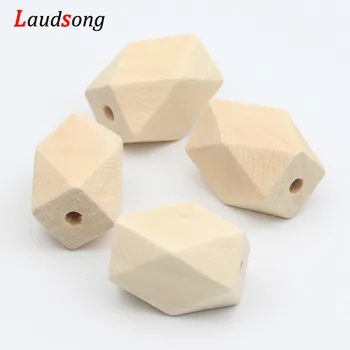 

20pcs 20x30mm Natural Wood Color Geometry Unfinished Lead-free Wooden Beads For DIY Jewelry Making Necklace Bracelet