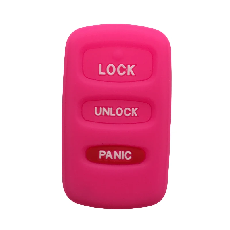 Cute Key Cover For Car Keys For Mitsubishi 2001-2006 Mitsubishi Montero Sport 3 Button Case For Keychain Alarm Key Car Case - Color Name: rose red
