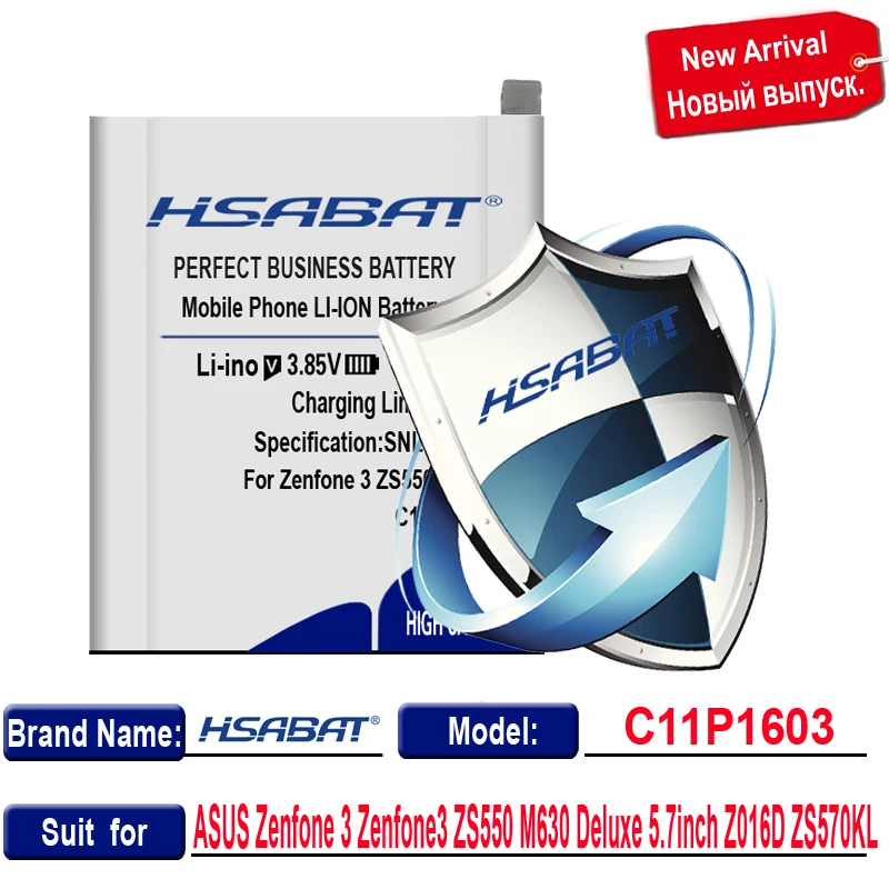 HSABAT 5100mAh C11P1603 Battery for ASUS Zenfone 3 Zenfone3 ZS550 M630 Deluxe 5.7inch Z016D ZS570KL