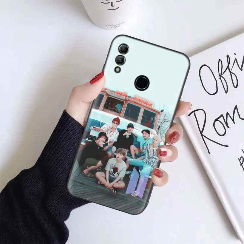 Корейский популярный черный чехол KPop team для huawei Honor 9X 8X Y9 7S 7X9 10 Lite 8A Pro 20i Y5 Y6 Y7 мягкий чехол для телефона