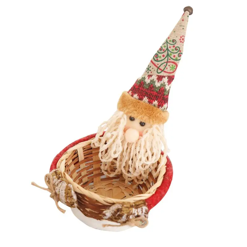 Christmas Candy Storage Basket Decoration Santa Claus Snowman Merry Christmas Candy Storage Basket Gift for Christmas Home Part