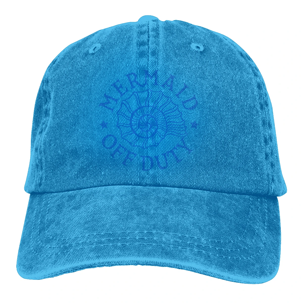 Русалка вне службы Casquette черный унисекс Мужские Женские деним Strapback бейсболка Регулируемая Гольф папа шляпа