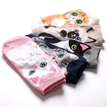 

Cartoon Cat Cotton Ankle Socks Low Cut Socks Summer and autum casual personality funny cartoon cotton Socks for Unisex