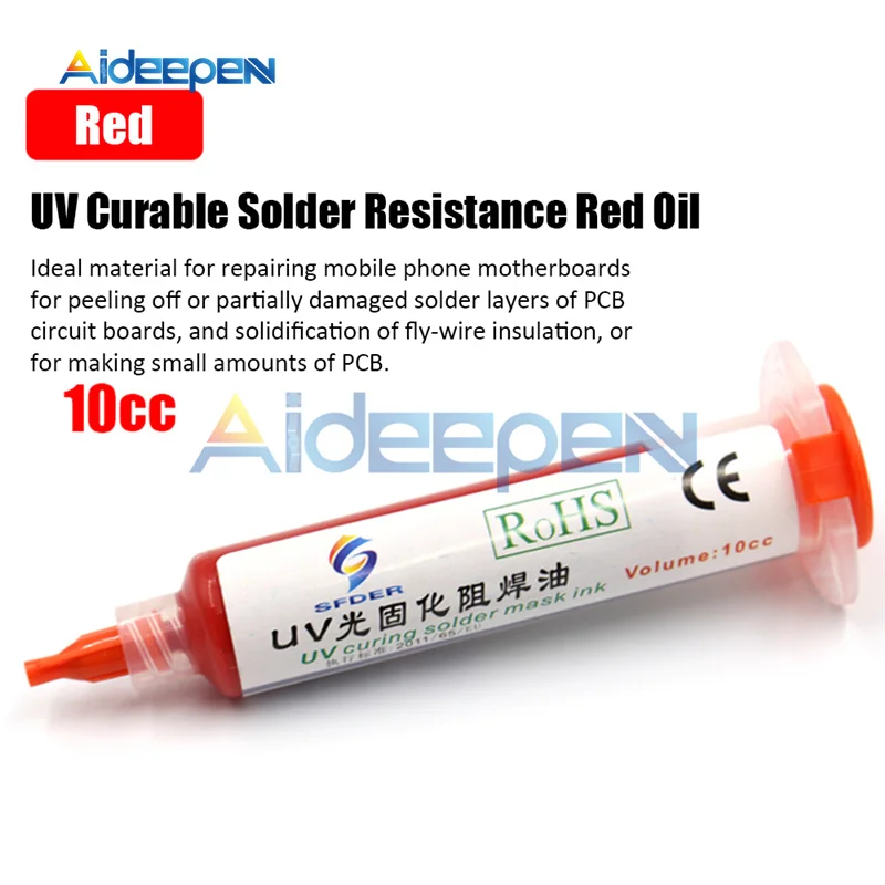 Red УФ солдатская маски pcb BGA Краски предотвращает коррозию дуги сварочные флюсы масло паяльной пасты инструмент для работы с припоем светочувствительные чернила Зеленый масло - Цвет: Red