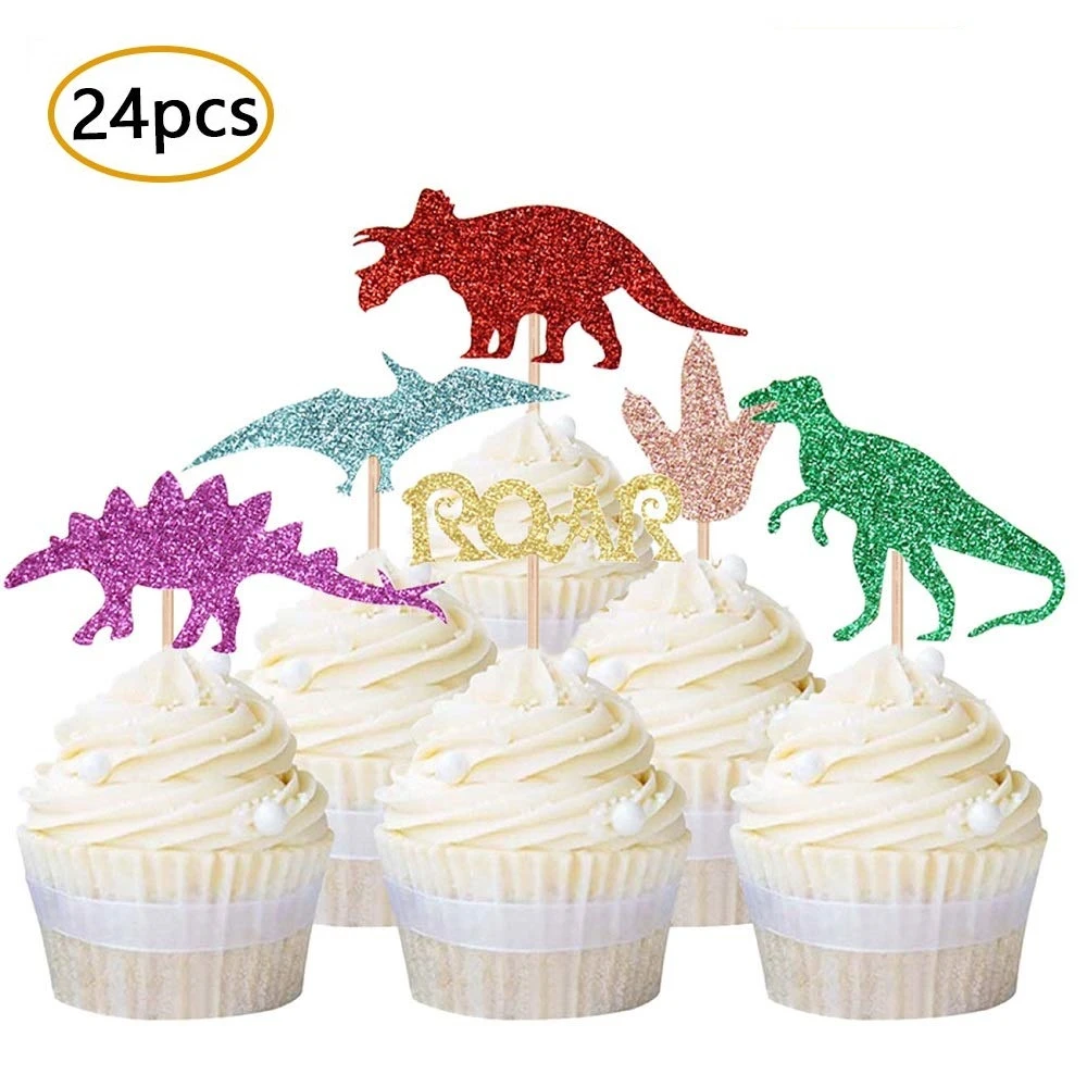 Toppers De Petits Gateaux En Forme De Dinosaure 24 Pieces Jolis Choix De Cupcake Pour Theme De Dinosaure Decorations De Fete D Anniversaire Pour Enfants Reception Cadeau Pour Bebe Aliexpress