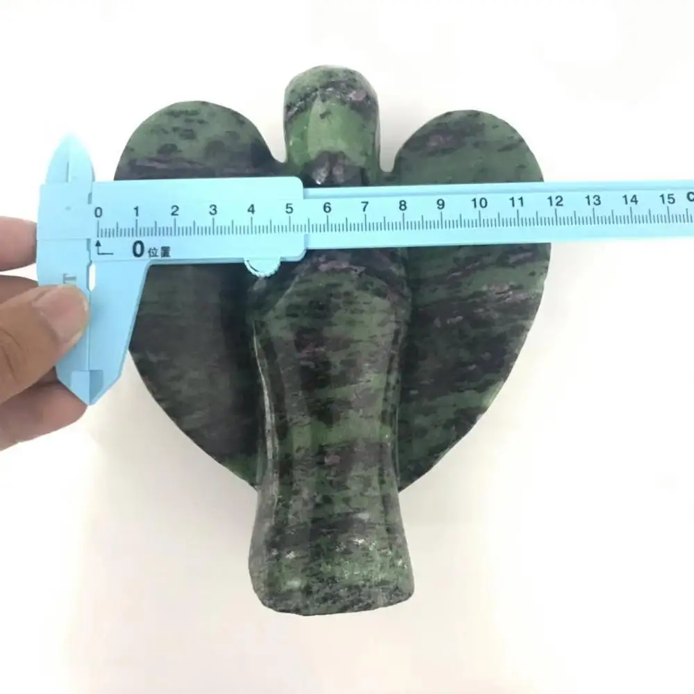 High Quality Natural Ruby In Zoisite Angel Shape Stone Hand Carved For Gift& Home Decor ZJJ