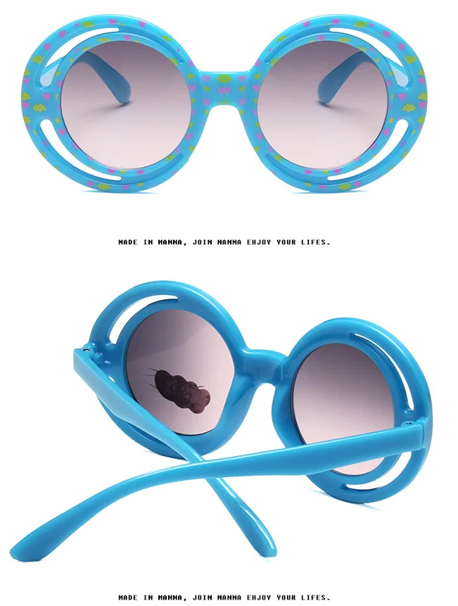 Новые круглые оправы детские солнцезащитные очки любовь цвет тренд солнцезащитные очки детские модные очки