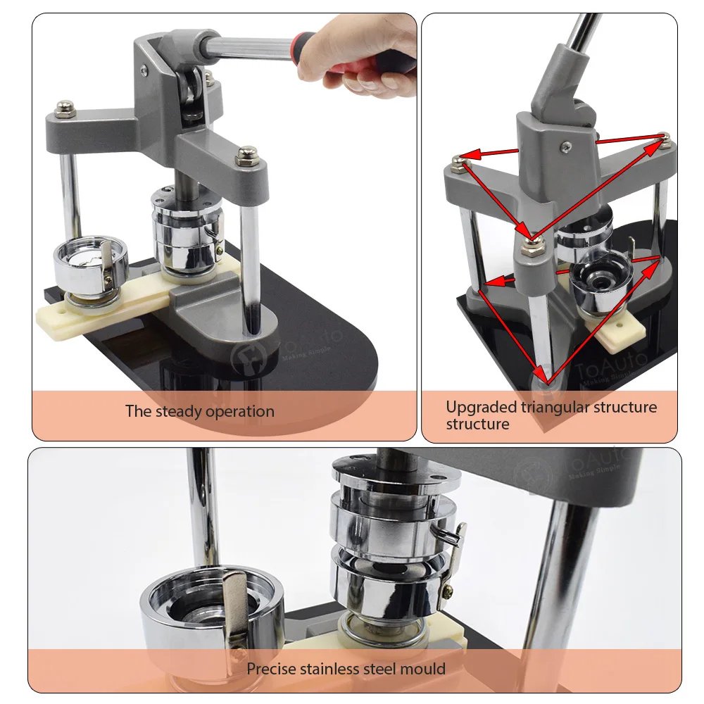 75 мм DIY треугольная структура алюминиевый корпус кнопка бейдж производитель удар пресс машина 3 дюймов для творческого искусства Pin малый бизнес