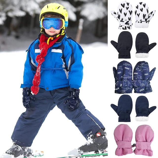 Gants de neige pour bébé, tricoté, Ski chaud d'hiver, pour garçon et fille,  enfant de 3 ans - AliExpress