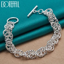 

DOTEFFIL 925 Sterling Silver Brand Design Charm Bracelet Chain For Women Wedding Engagement Exquisite Jewelry