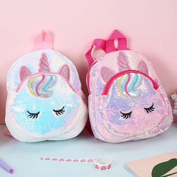 

New Unicorn Sequins Kids Bag Laser Cartoon Children's Girl School Bags Sequin Toy Backpack Mochila Infantil School Backpack