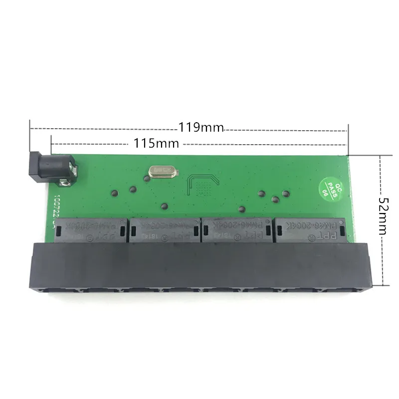 OEM Прямая с фабрики мини Быстрая зарядка 10/100 Мбит/с 8-портовый Ethernet сетевой переключатель концентратора доска двухслойная модель 2 rj45 1* 8pin головкой порт