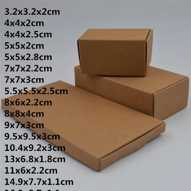 

34 sizes Natural Brown Kraft Paper Box 50pcs Gift Packaging Box Cajas de Carton Soap Box Wedding Favors Decor Candy Box Caixa