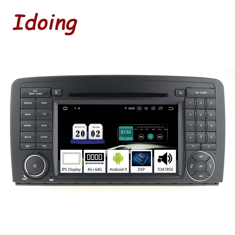 Flash Deal Idoing 7"2Din Andriod9.0 Car Radio GPS DVD Multimedia Player For Mercedes-Benz W215/W220 PX5 4G+64G 8Core IPS Screen Navigation 1