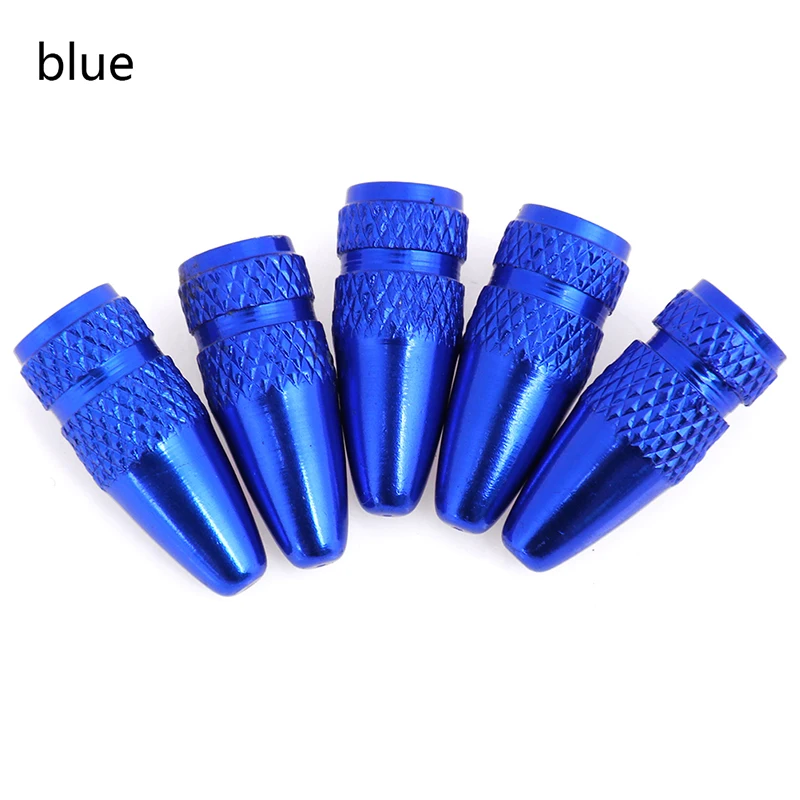 blue 5 шт. воздушный клапан крышка s Велосипед Presta Алюминиевый клапан давления крышка s пылезащитный колпачок велосипед колпачок на клапан Presta MTB обод колеса шины стержень - Цвет: blue