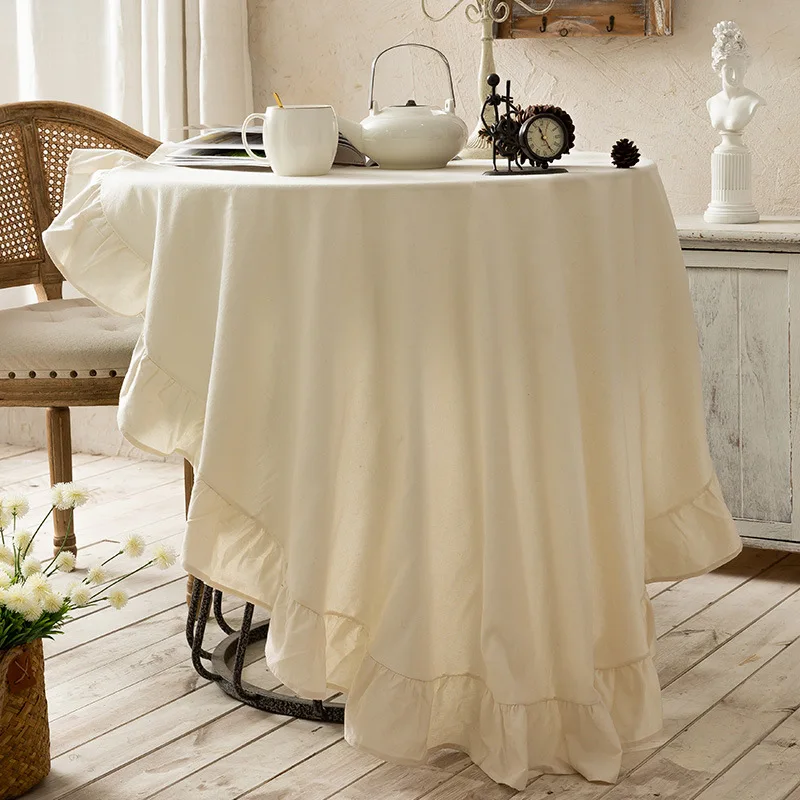 Tovaglie da tè rotonde in cotone lavato per uso domestico tovaglie da tavola  semplici e moderne - AliExpress