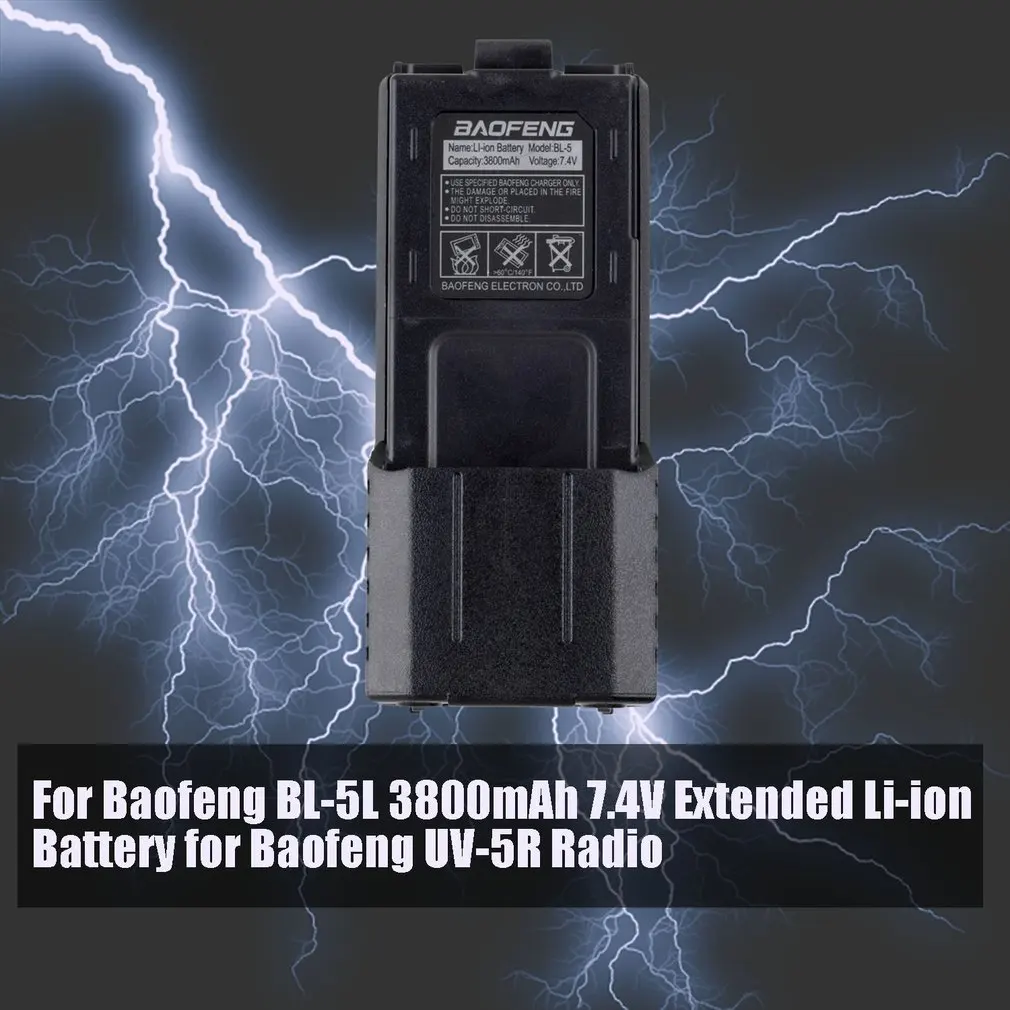 For Baofeng Pofung BL-5L 3800mAh 7.4V Extended Li-ion Battery for UV-5R Radio Rechargerable Batteries
