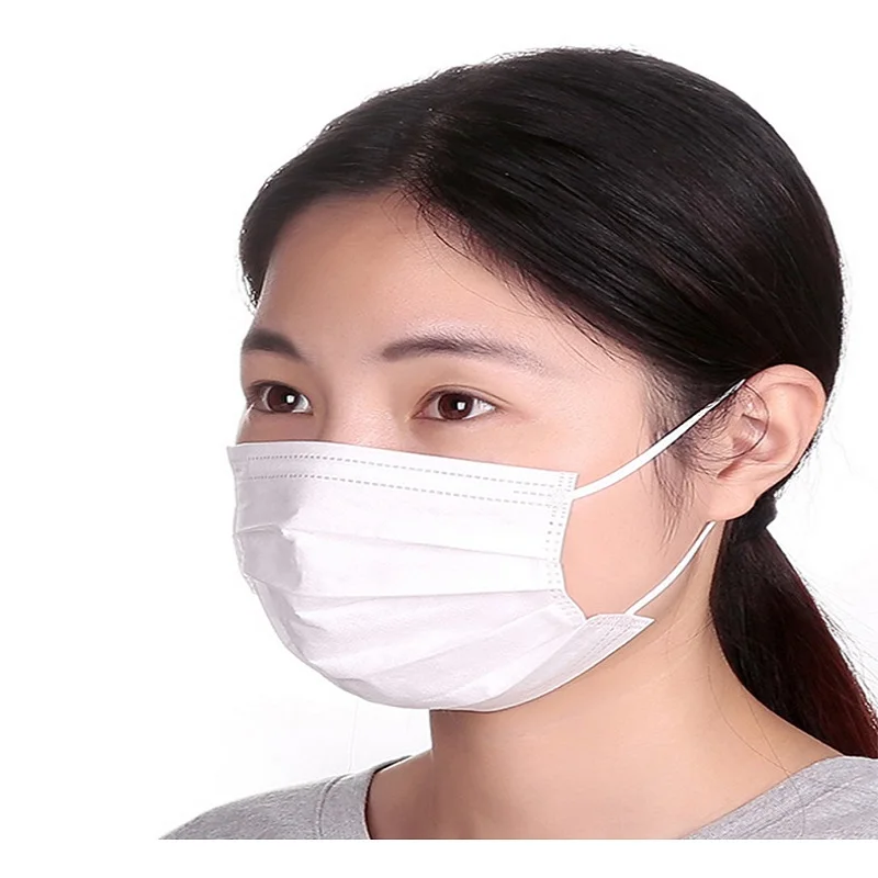 

50 Pcs Disposable Face Mask In Stock Fast Shipping White Non Woven Disposable Anti-dust Masks Face Mouth Masks