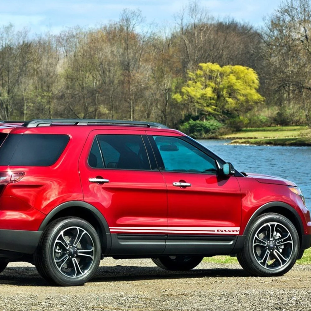 2 шт. для Ford Explorer Автомобильная боковая полоса наклейка DIY Автомобильная виниловая пленка гоночные спортивные наклейки Стайлинг автомобильные принадлежности для тюнинга