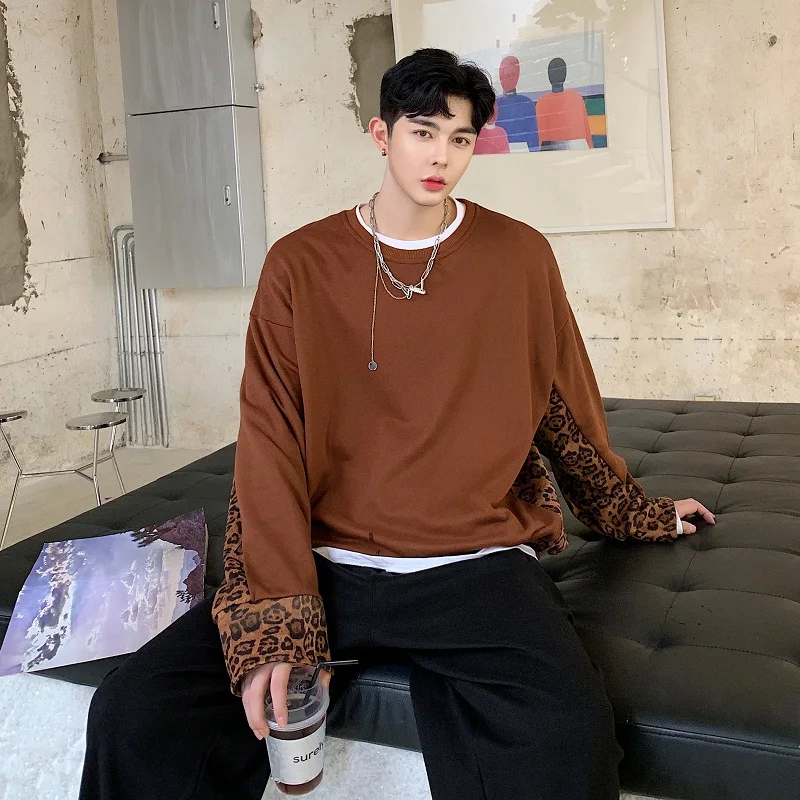 M-XL! бренд; Модная одежда с леопардовым принтом и капюшоном; Корейская версия свободного кроя