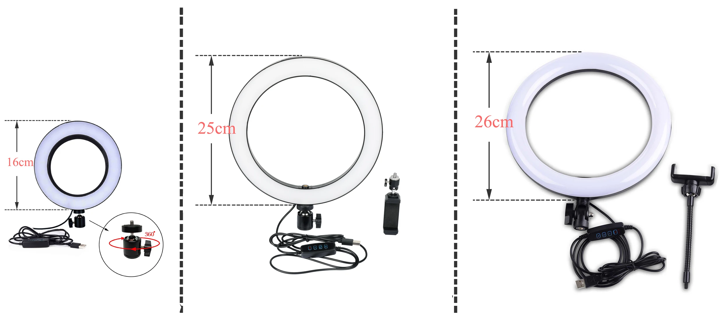 Фотография Youtube светодиодный селфи 26 см двухцветный светильник ing Dimmable светодиодный светильник-кольцо для телефона видео светильник с кольцо для штатива заполняющий светильник