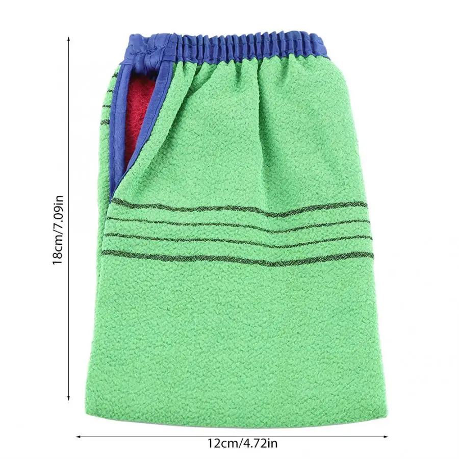 1Pcs Double Sided Body Exfoliating Glove Mitt Bath Shower Scrubbing Cloth Towel Bathing Tool