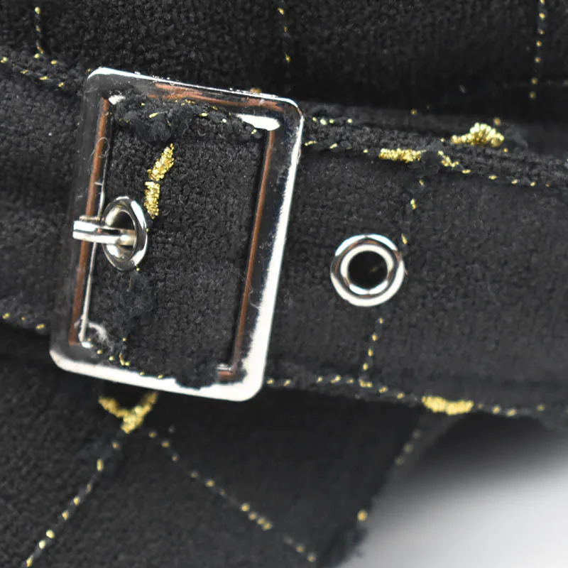 Модная хлопковая восьмиугольная шляпа, береты в клетку с золотой проволокой, Джокер, плоская шляпа, осень/зима, ретро шляпа, Женская хлопковая цепочка с заклепками, металлическая