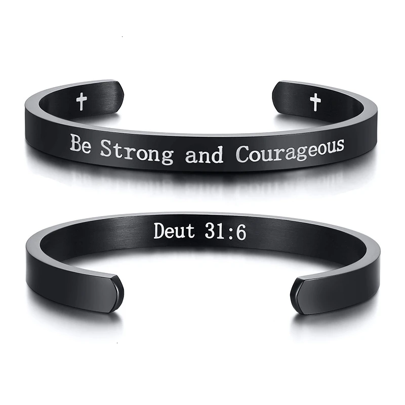 Выгравированные "I Am With You Always Matthew 28:20" вдохновляющие библейские цитаты браслеты-манжеты браслеты для женщин и мужчин подарки - Окраска металла: B-384B-7
